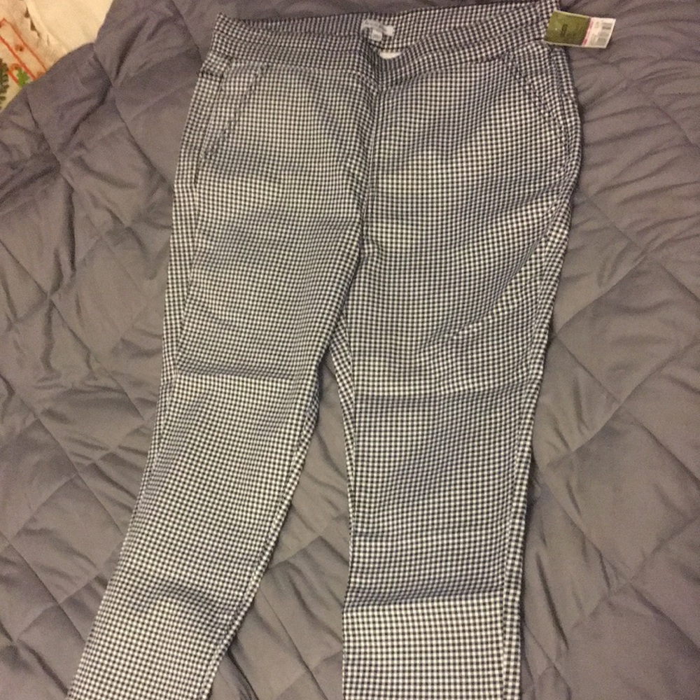 black and white pants